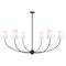Z-Lite Shannon Chandelier, 6-Light, 62 In.W x 25.75 In.H, Matte Black/white 3040-62MB - alternate 1